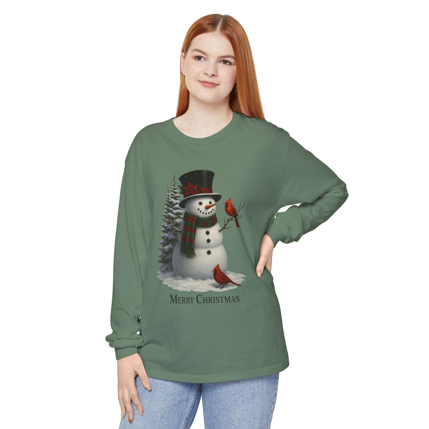 Merry Christmas Snowman Long Sleeve T-Shirt