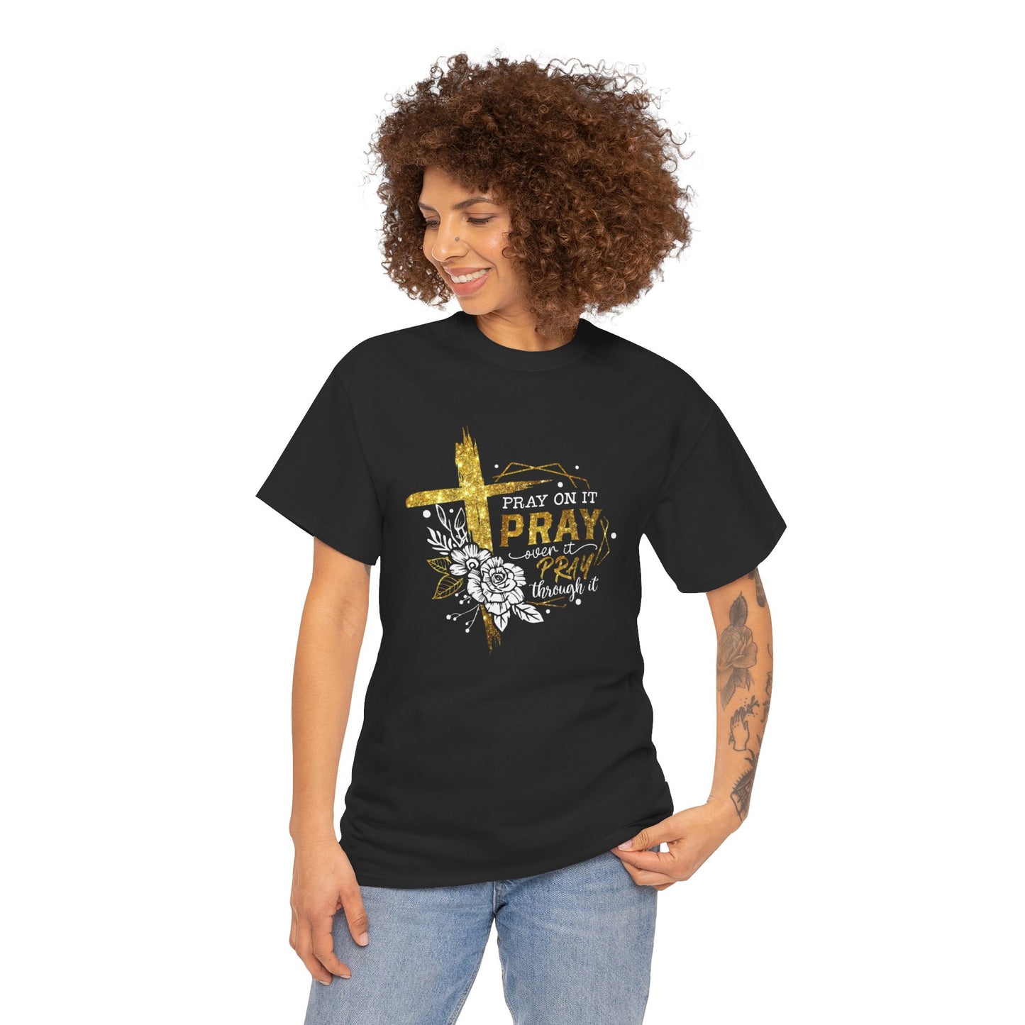 Faith-Inspired Unisex Tee, Pray On It Shirt, Christian Cotton T-Shirt, Inspirational Gift, Relaxed Fit Casual Top
