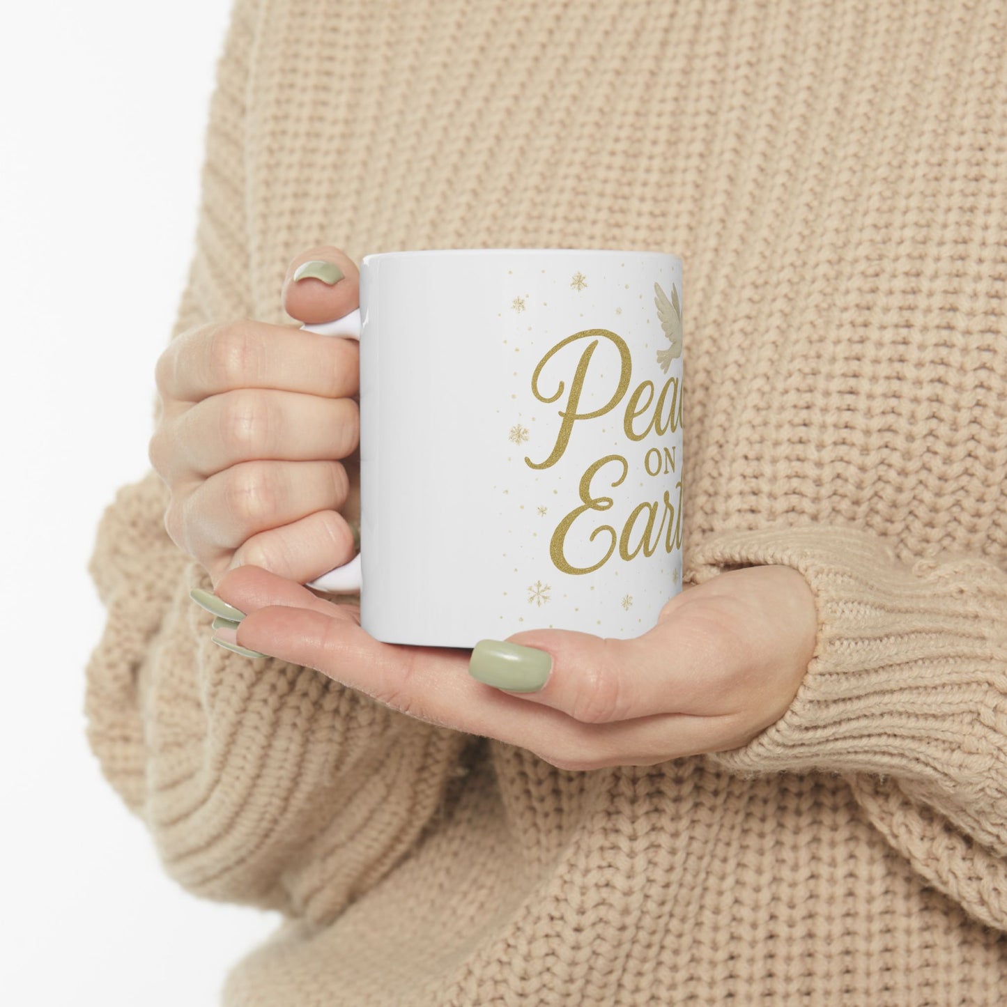 Peace on Earth Ceramic Mug - 11oz & 15oz Celebratory Coffee Cup