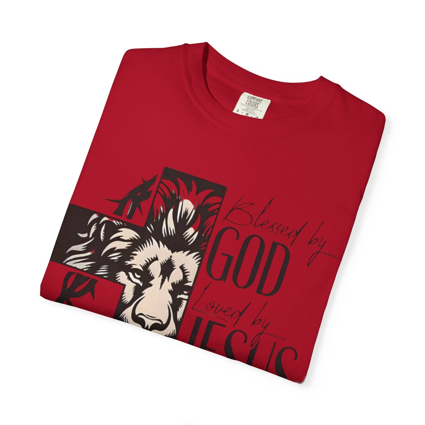 Faith-Inspired Unisex Garment-Dyed T-Shirt - Blessed by God, Loved by Jesus, Led by the Spirit