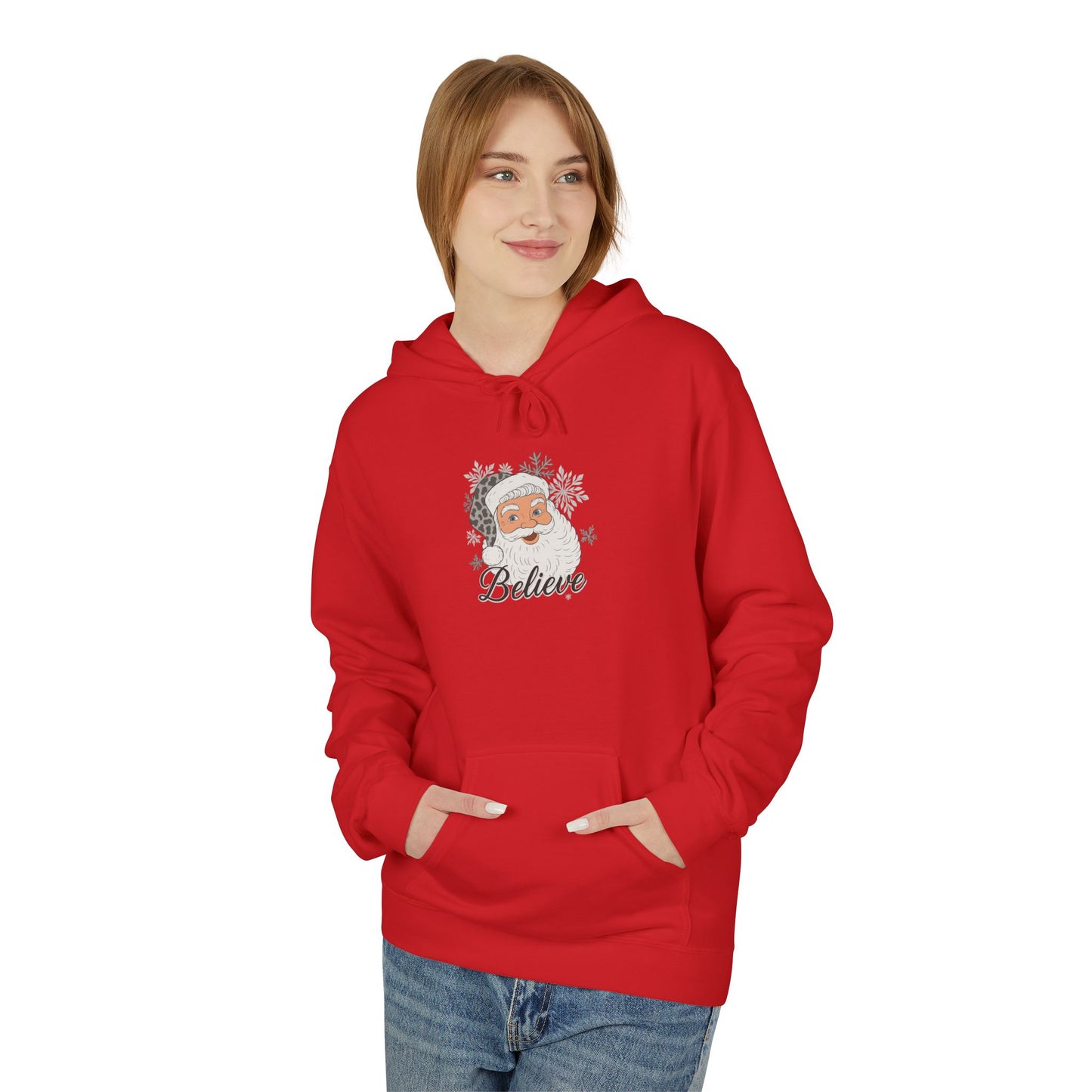 Believe Santa Hoodie - Unisex Midweight Softstyle Fleece