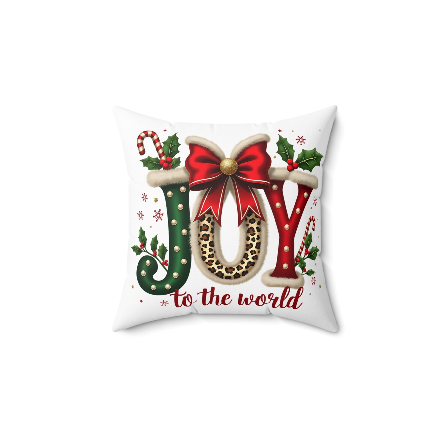 Joy to the World Christmas Pillow — Festive Holiday Decorative Throw Pillow