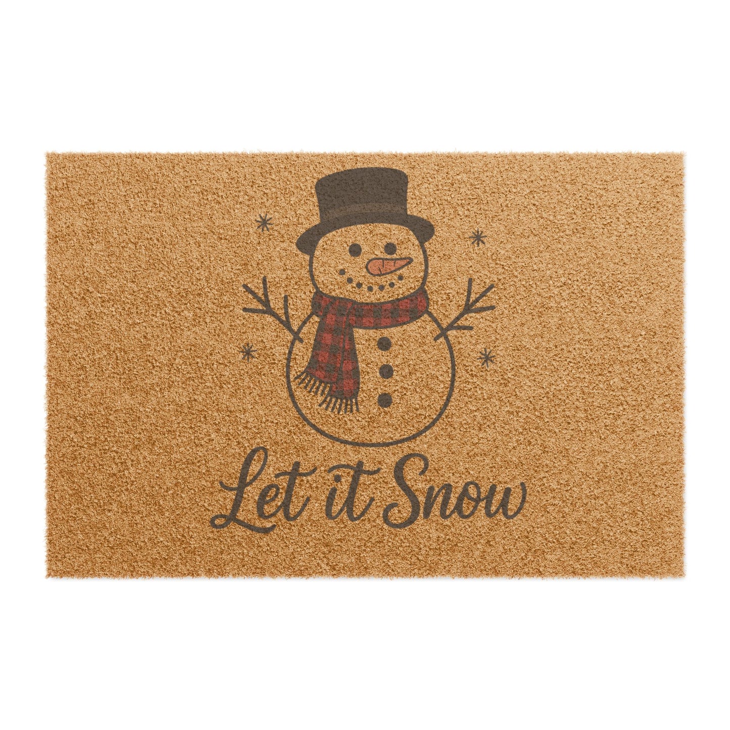 Let It Snow Snowman Doormat — Holiday Welcome Mat