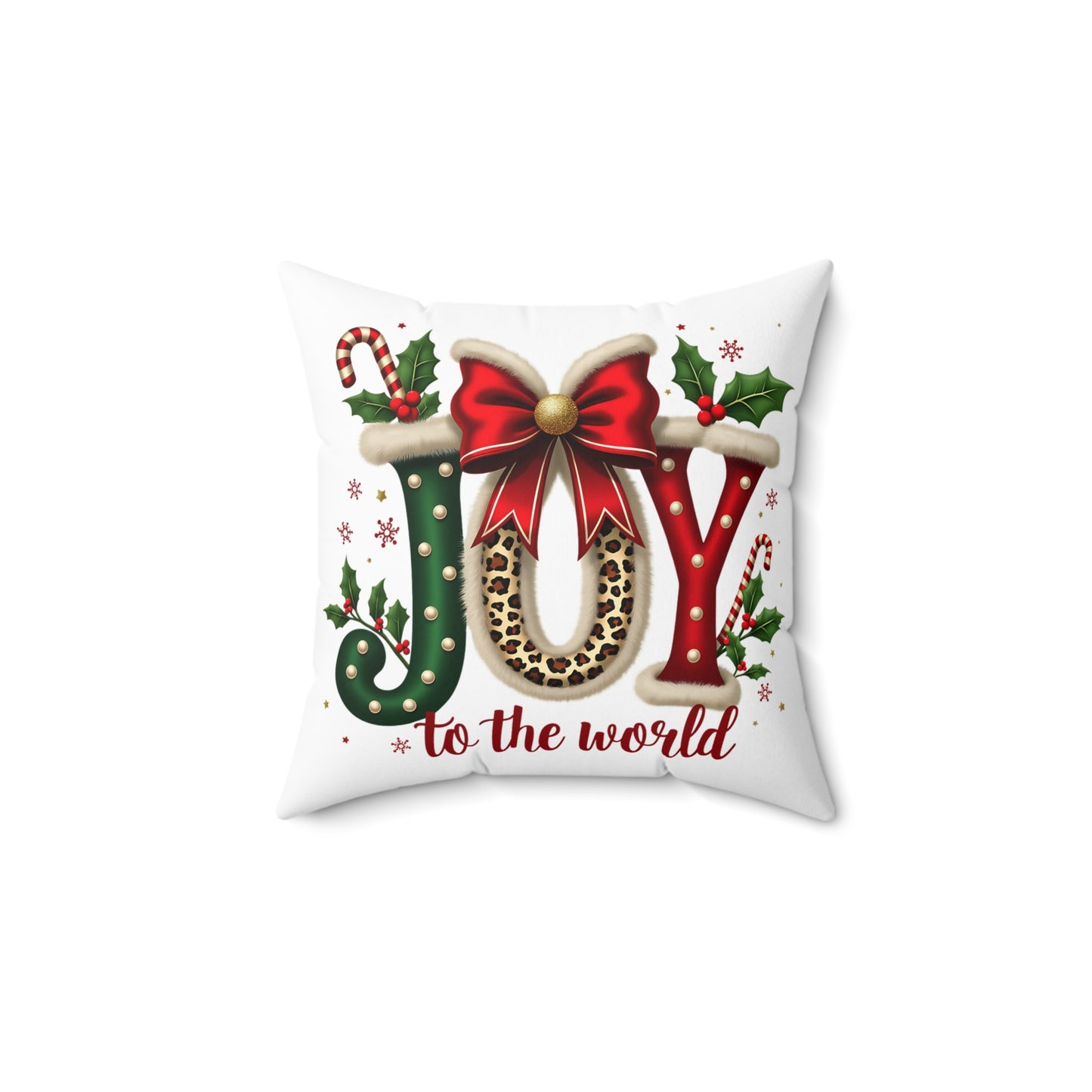 Joy to the World Christmas Pillow — Festive Holiday Decorative Throw Pillow