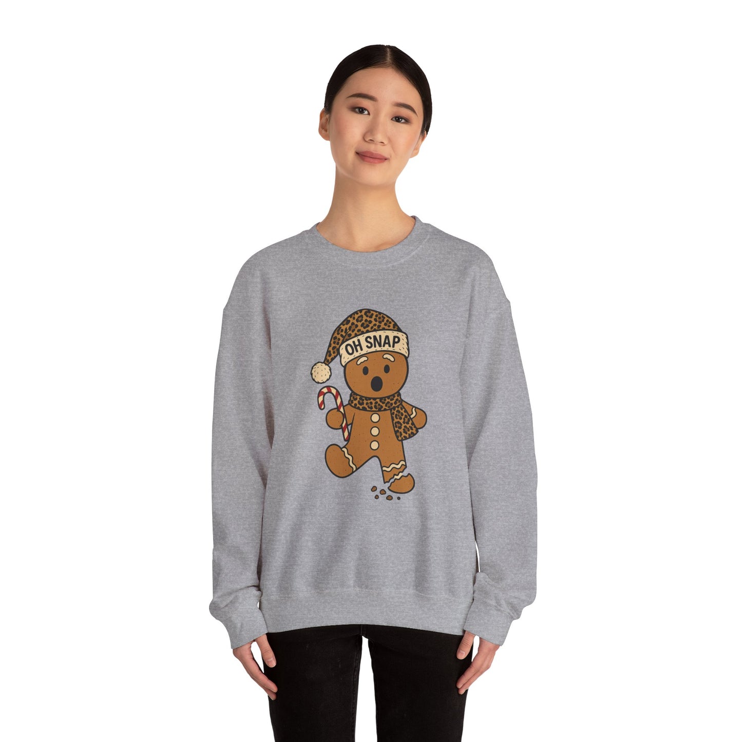 Festive Gingerbread Crewneck Sweatshirt - 'Oh Snap'