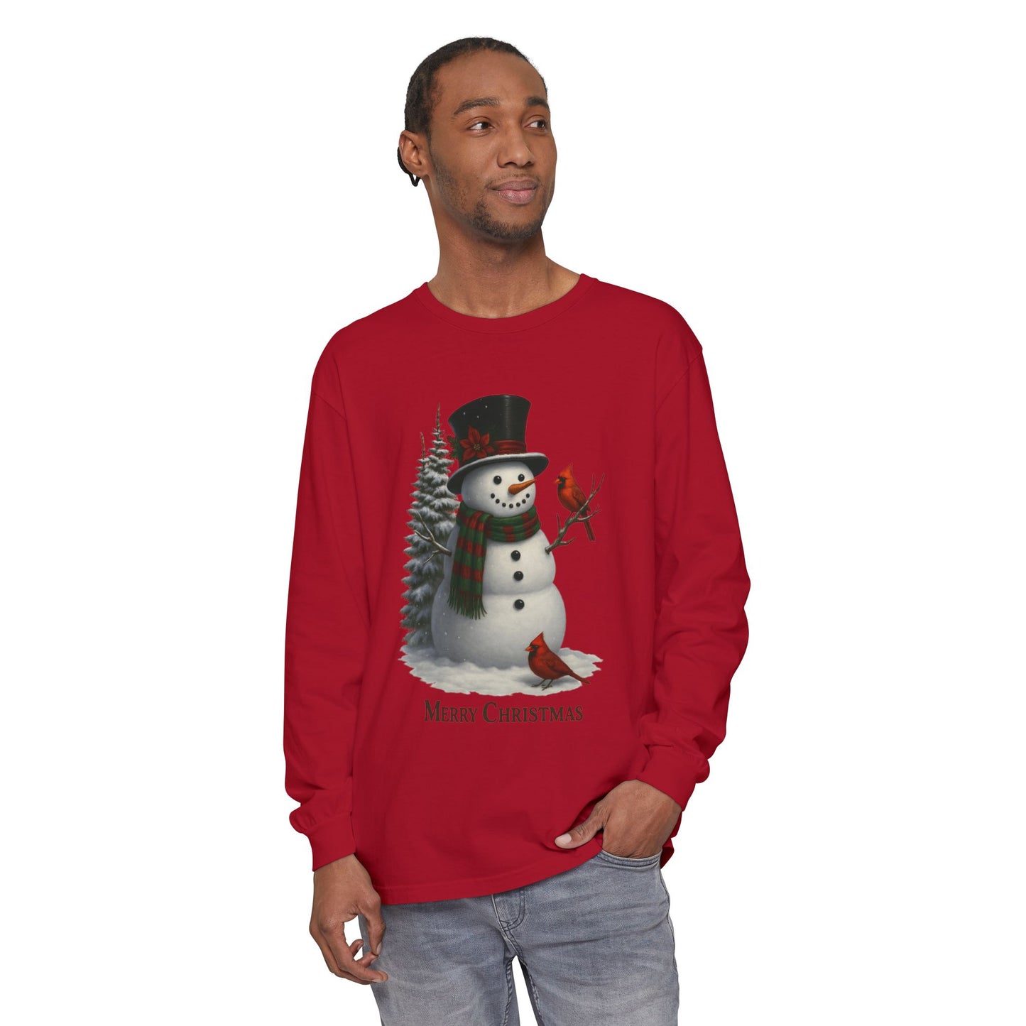 Merry Christmas Snowman Long Sleeve T-Shirt