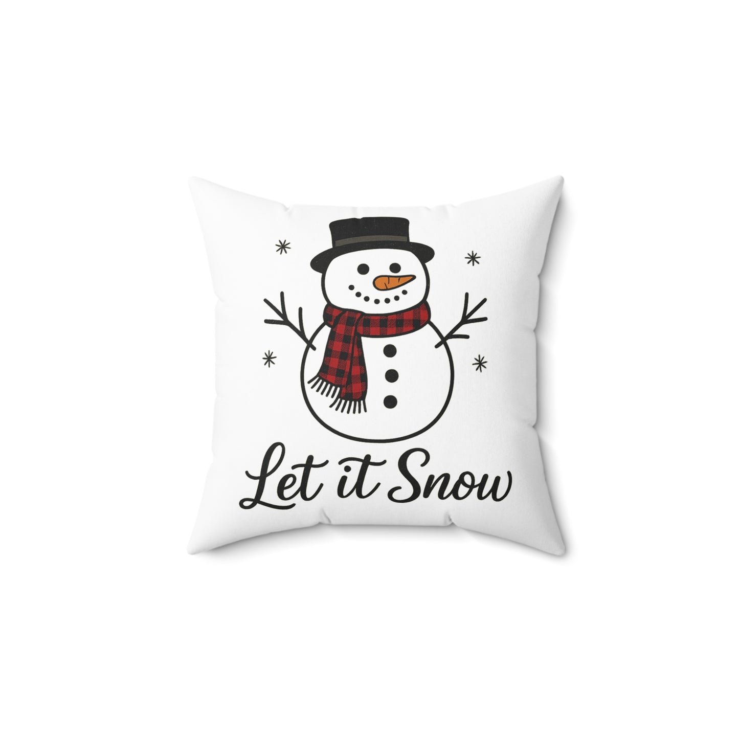 Let It Snow Snowman Pillow — Holiday Decorative Throw Pillow