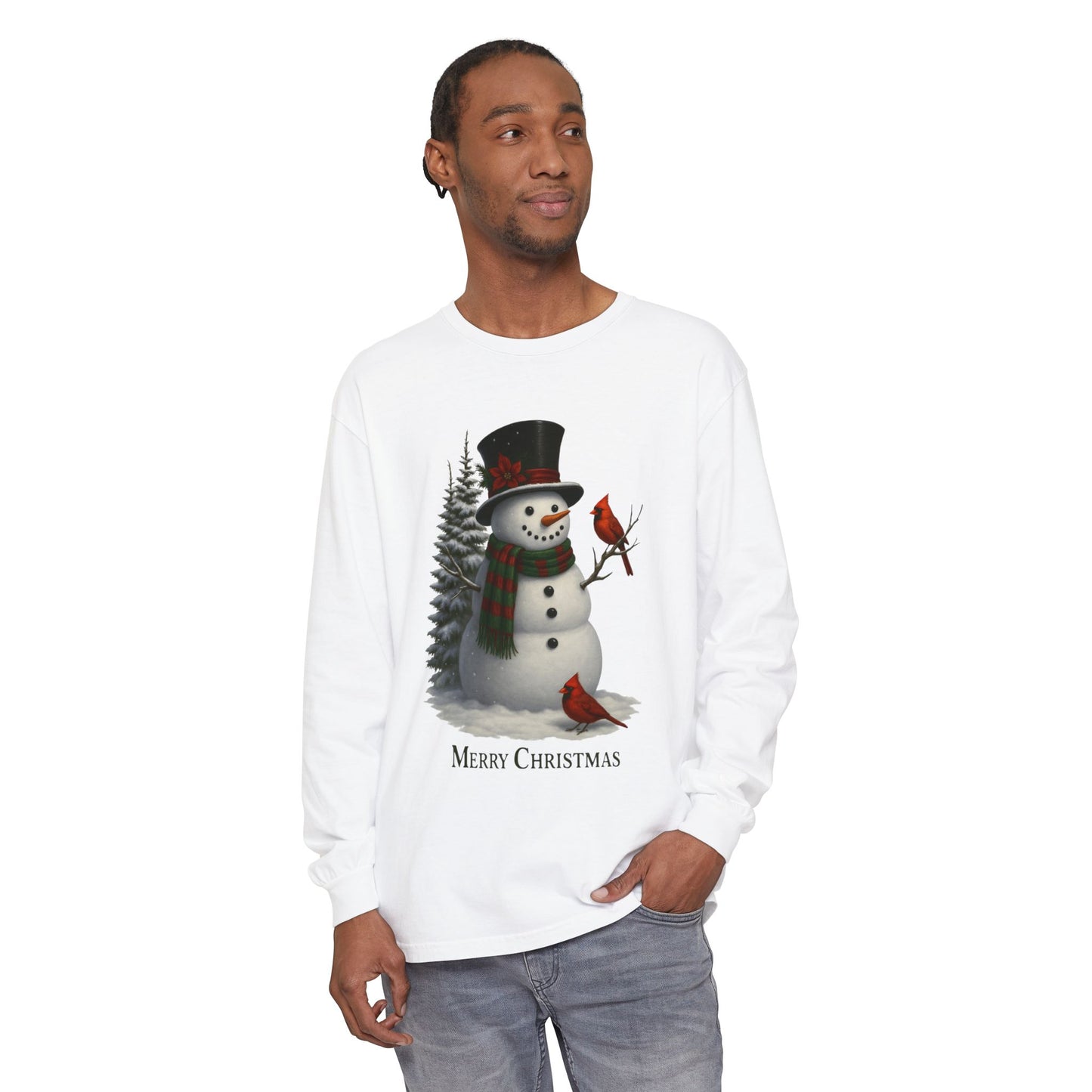 Merry Christmas Snowman Long Sleeve T-Shirt
