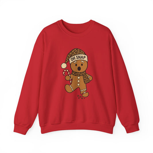 Festive Gingerbread Crewneck Sweatshirt - 'Oh Snap'