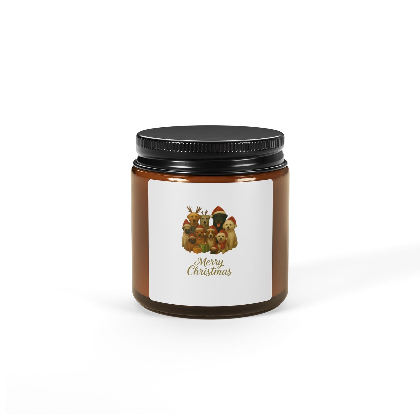 Christmas Scented Soy Candle - Merry Christmas Amber Jar