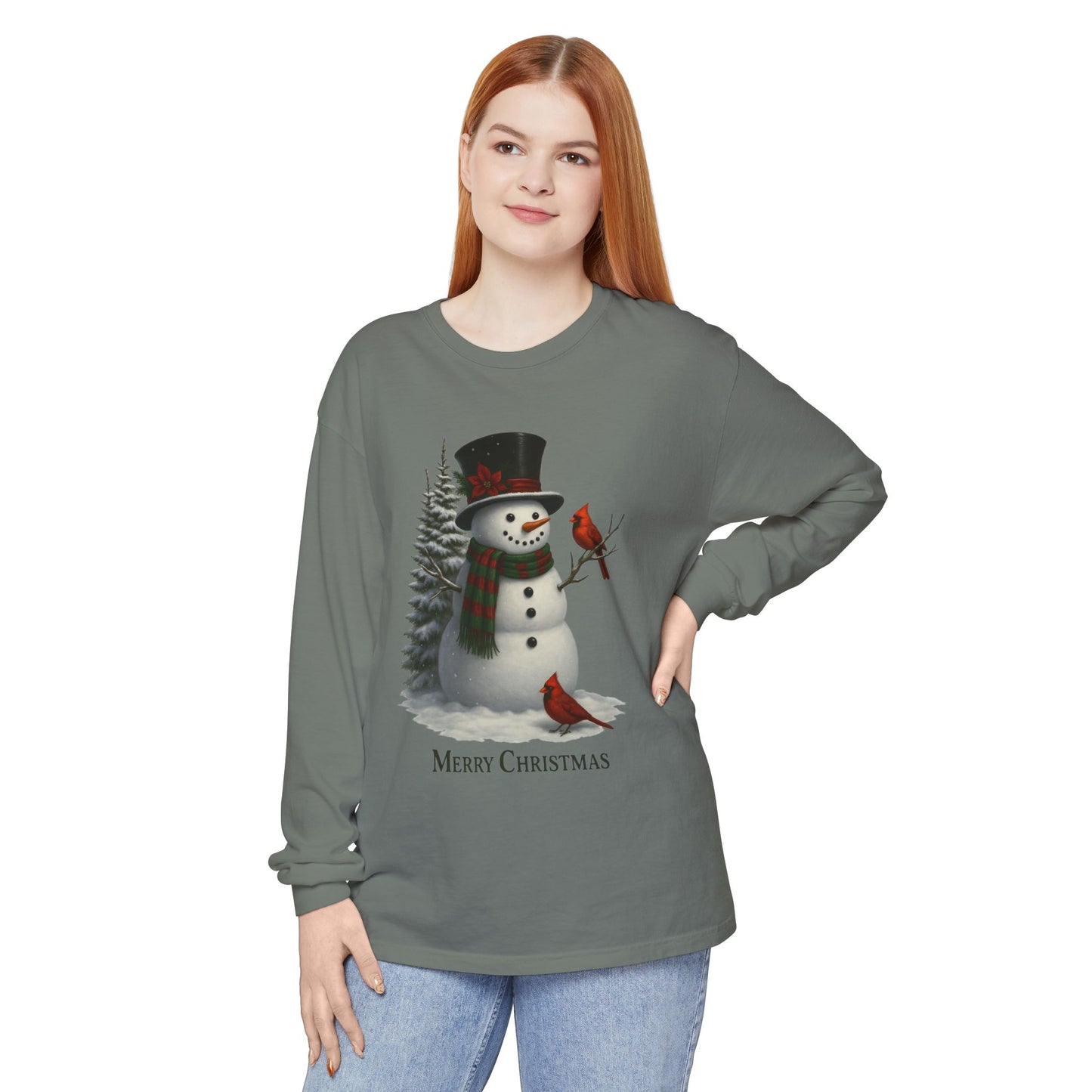 Merry Christmas Snowman Long Sleeve T-Shirt
