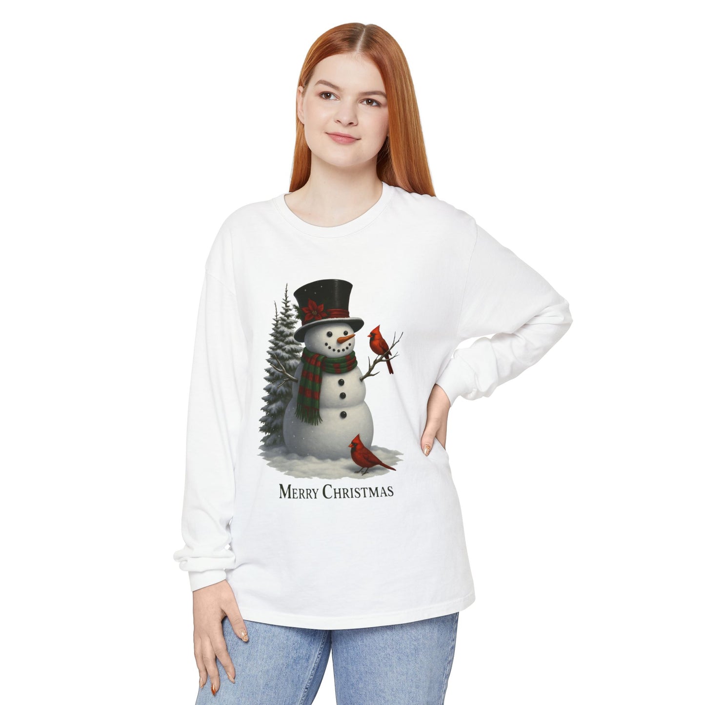 Merry Christmas Snowman Long Sleeve T-Shirt