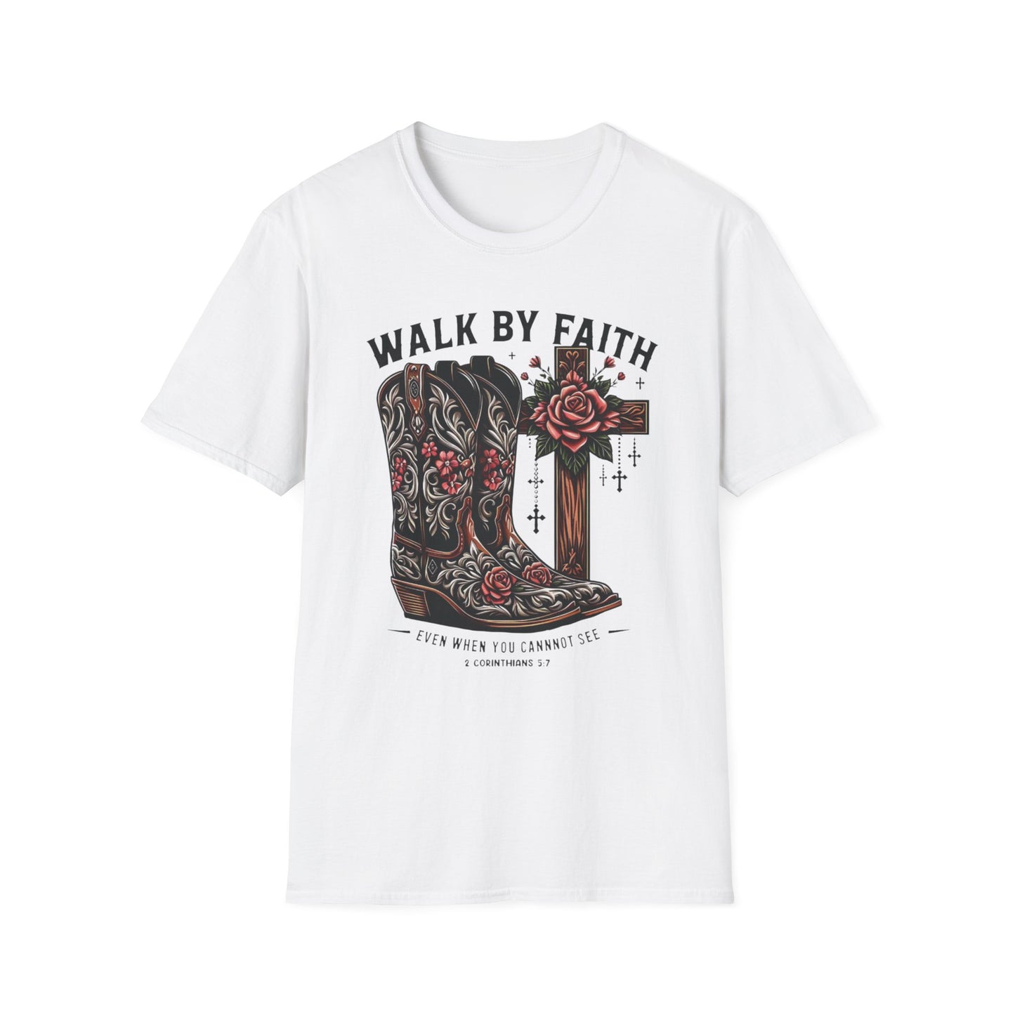 Walk by Faith Graphic T-Shirt - Unisex Softstyle Tee