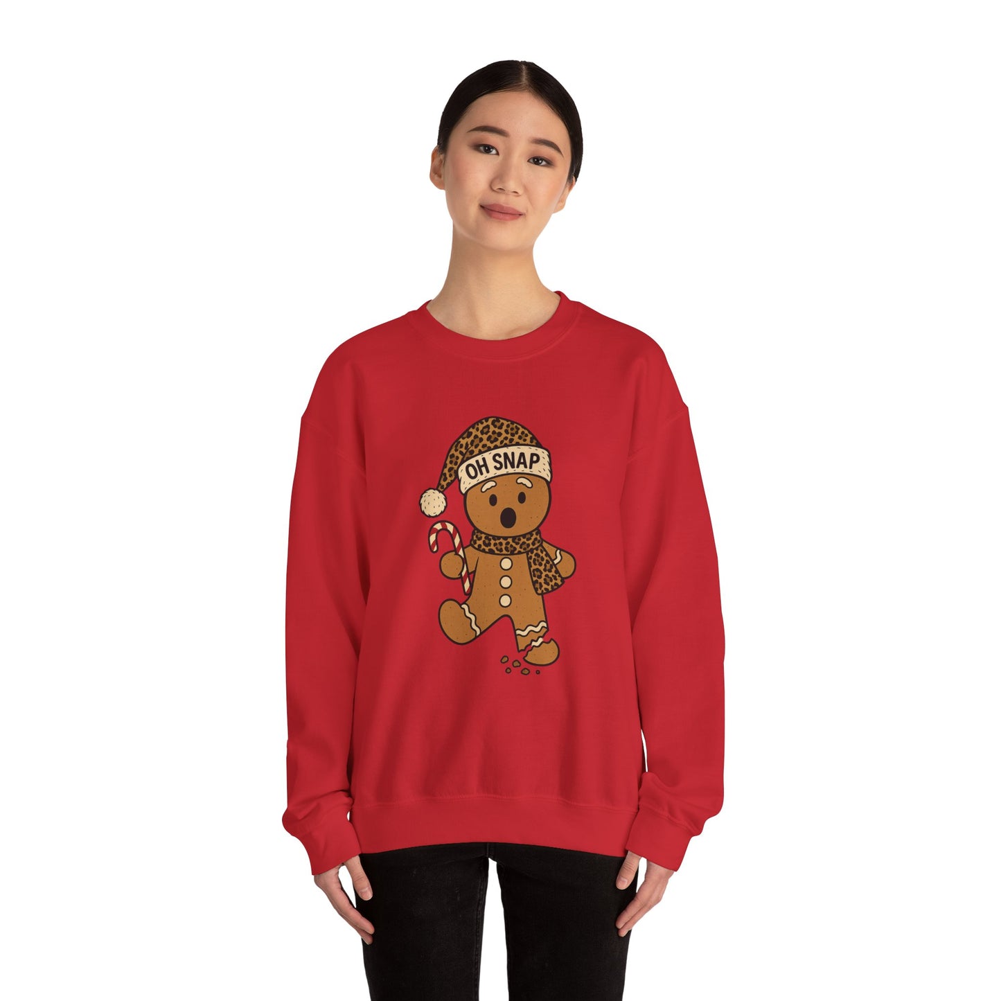 Festive Gingerbread Crewneck Sweatshirt - 'Oh Snap'