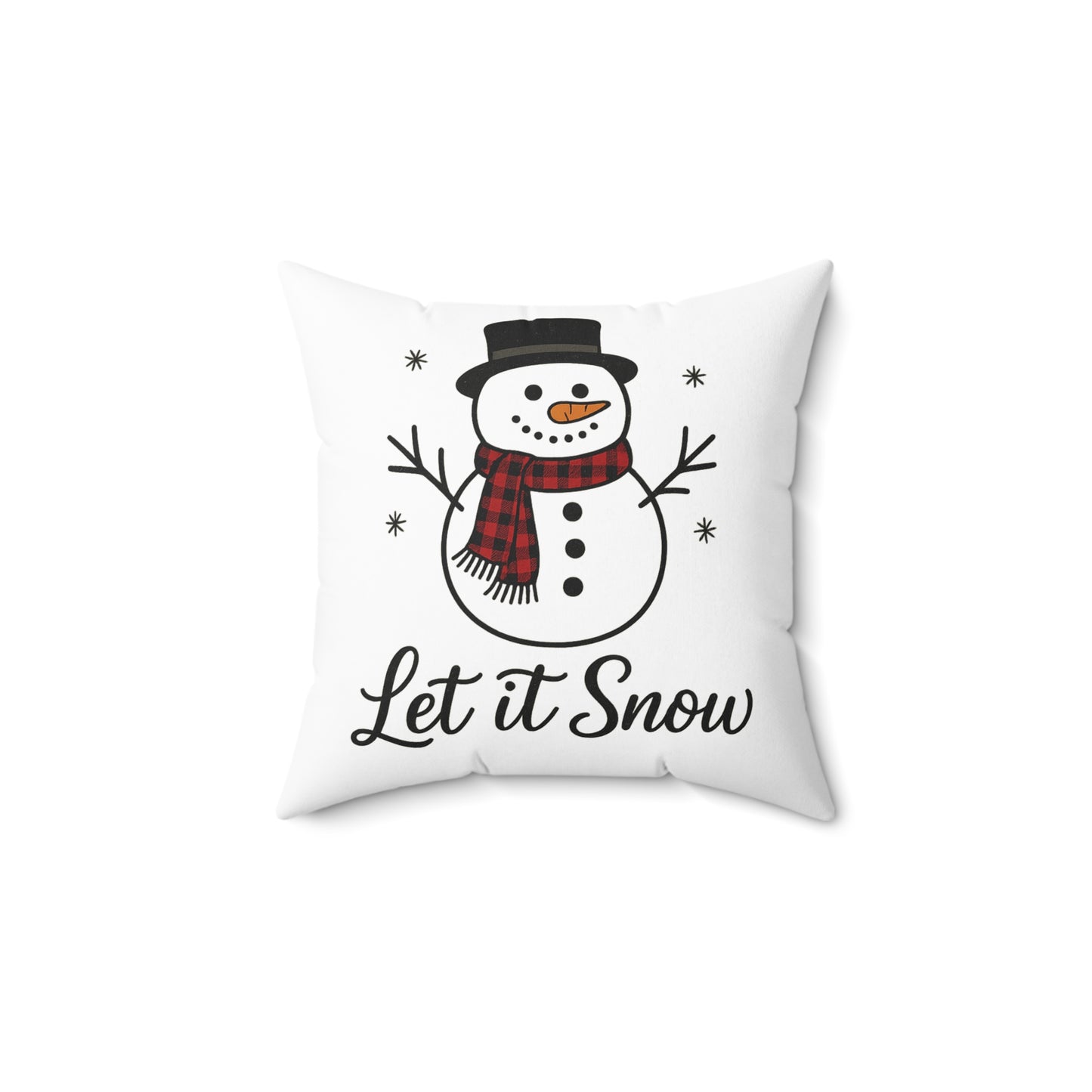 Let It Snow Snowman Pillow — Holiday Decorative Throw Pillow