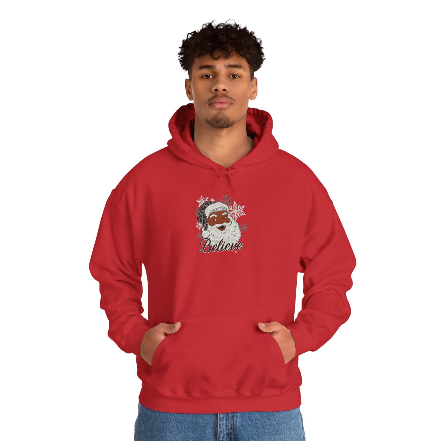 Festive Santa 'Believe' Hooded Sweatshirt