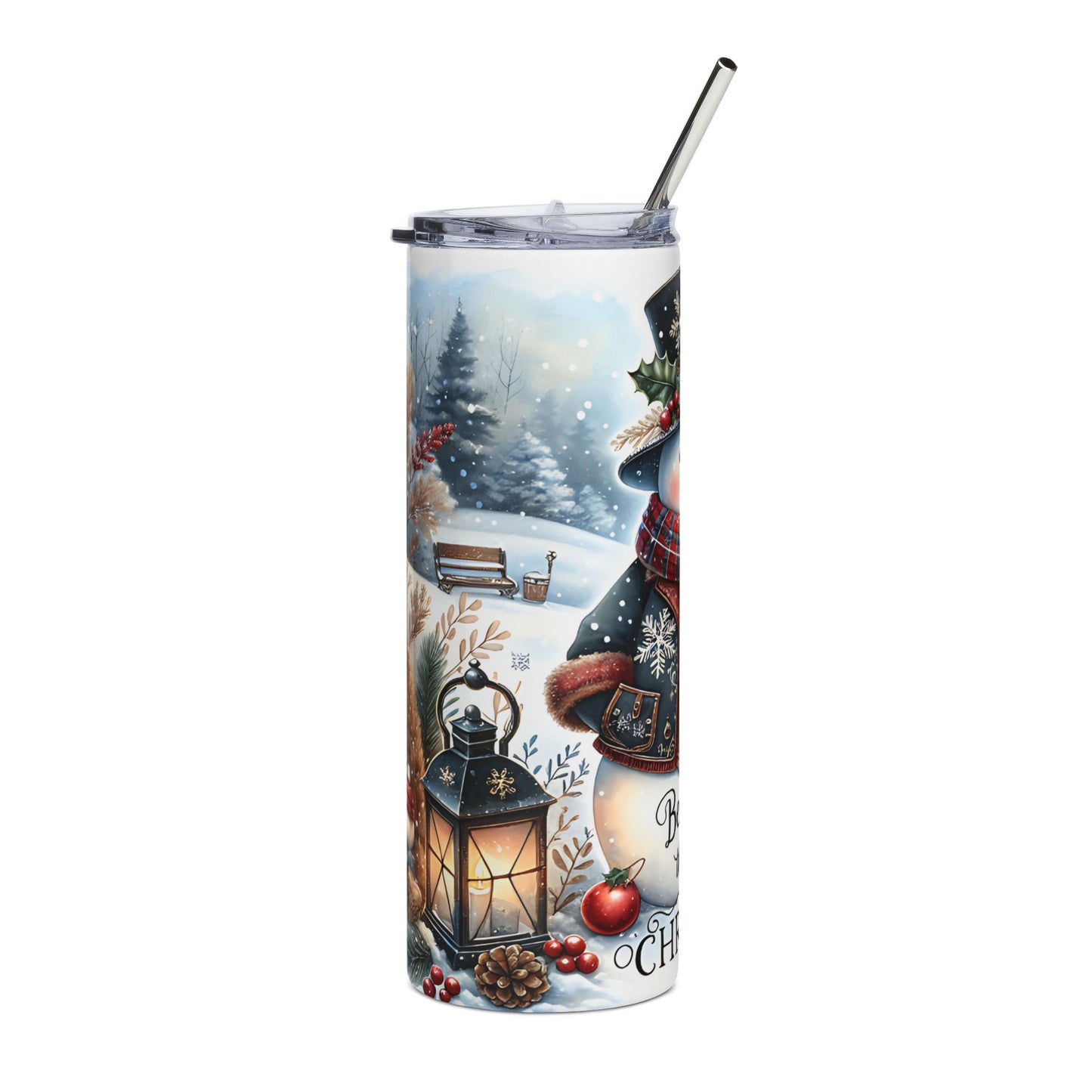 Christmas Snowman 20oz Stainless Tumbler — Believe in the Magic of Christmas