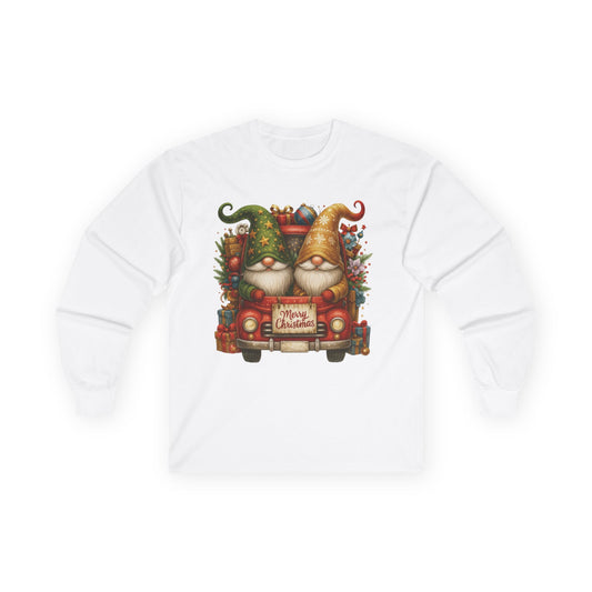 Festive Gnomes Long Sleeve Tee - Merry Christmas Design
