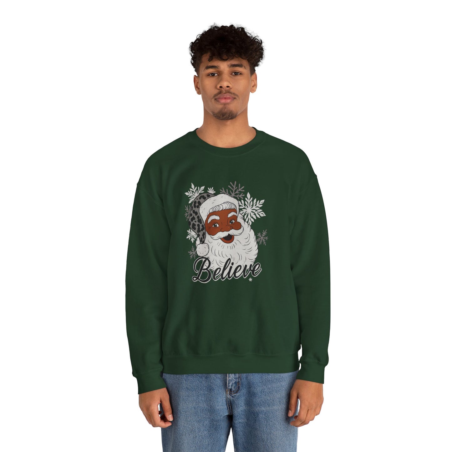 Believe Santa Crewneck Sweatshirt for Cozy Holidays