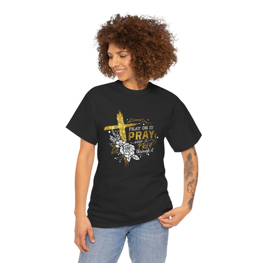 Faith-Inspired Unisex Tee, Pray On It Shirt, Christian Cotton T-Shirt, Inspirational Gift, Relaxed Fit Casual Top