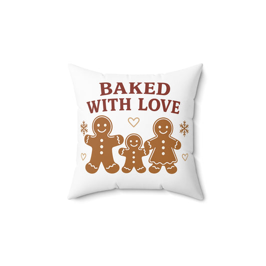 Baked With Love Gingerbread Family Pillow