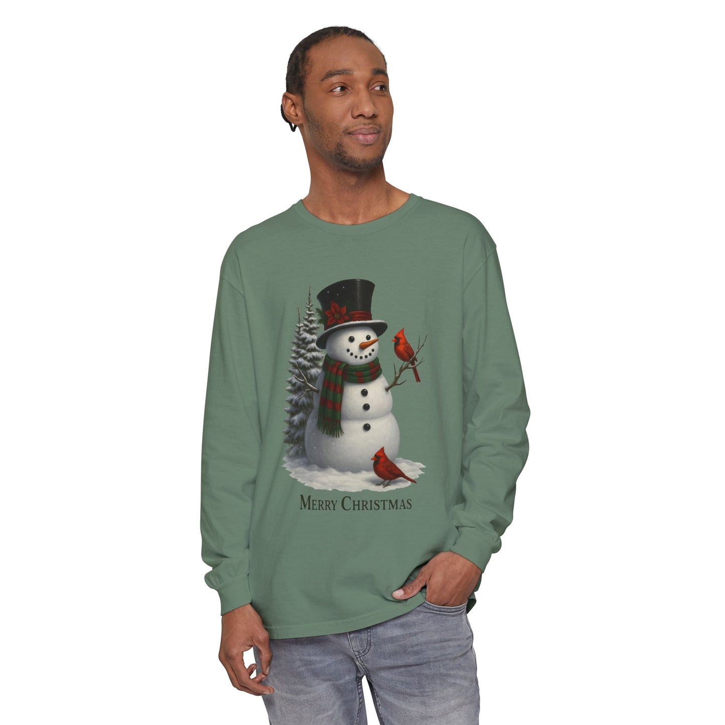 Merry Christmas Snowman Long Sleeve T-Shirt
