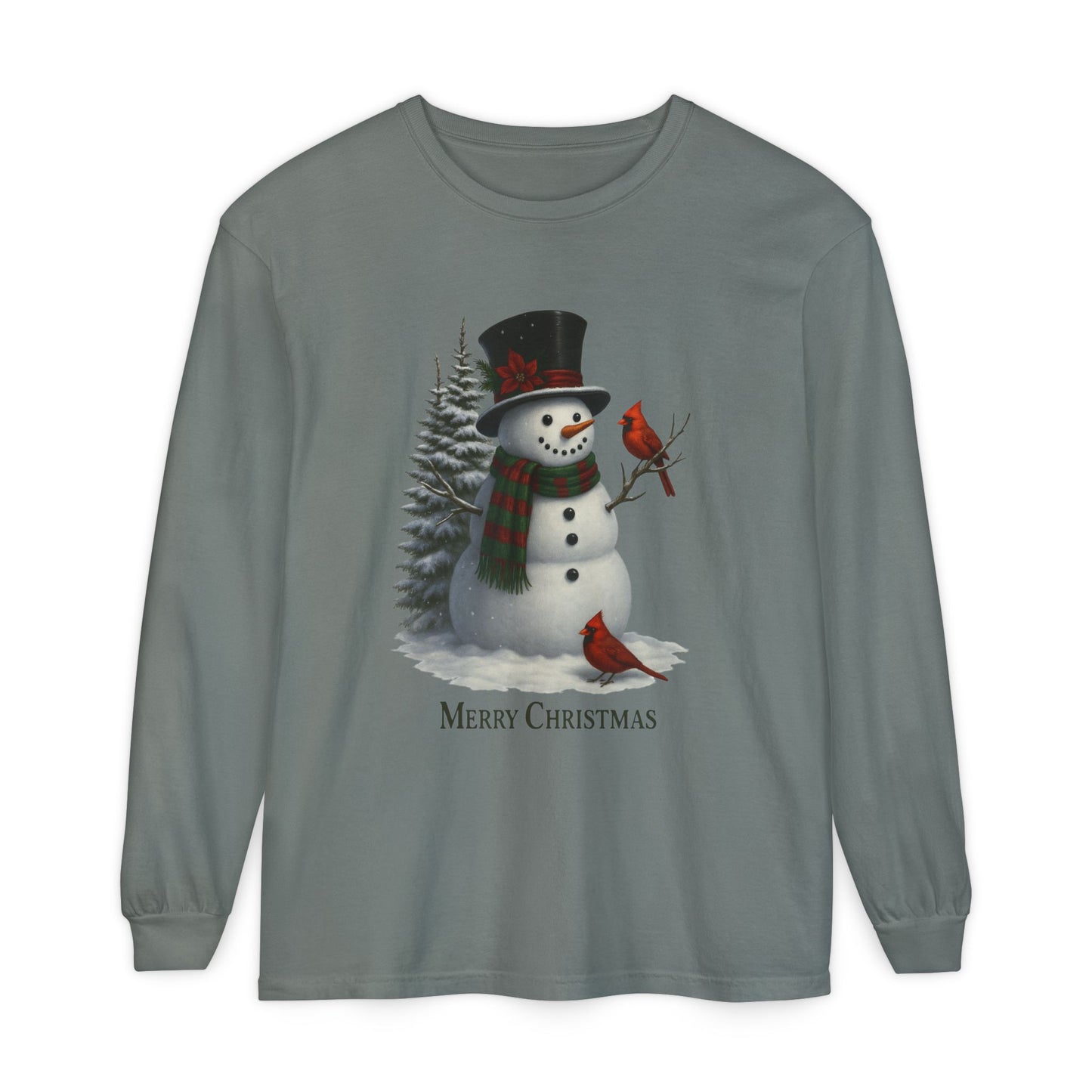 Merry Christmas Snowman Long Sleeve T-Shirt