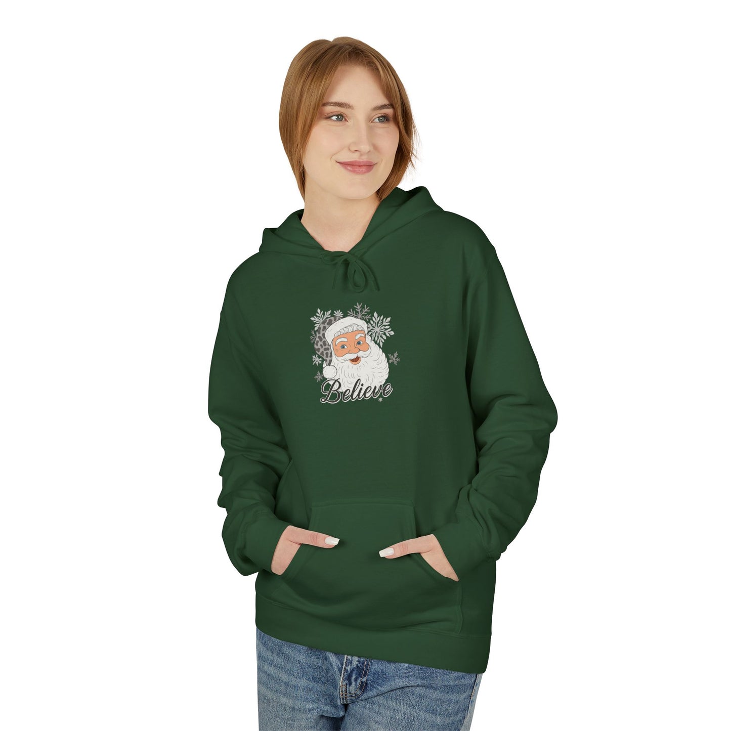Believe Santa Hoodie - Unisex Midweight Softstyle Fleece
