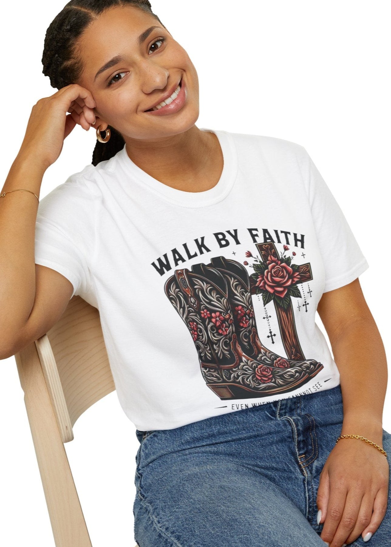 Walk by Faith Graphic T-Shirt - Unisex Softstyle Tee