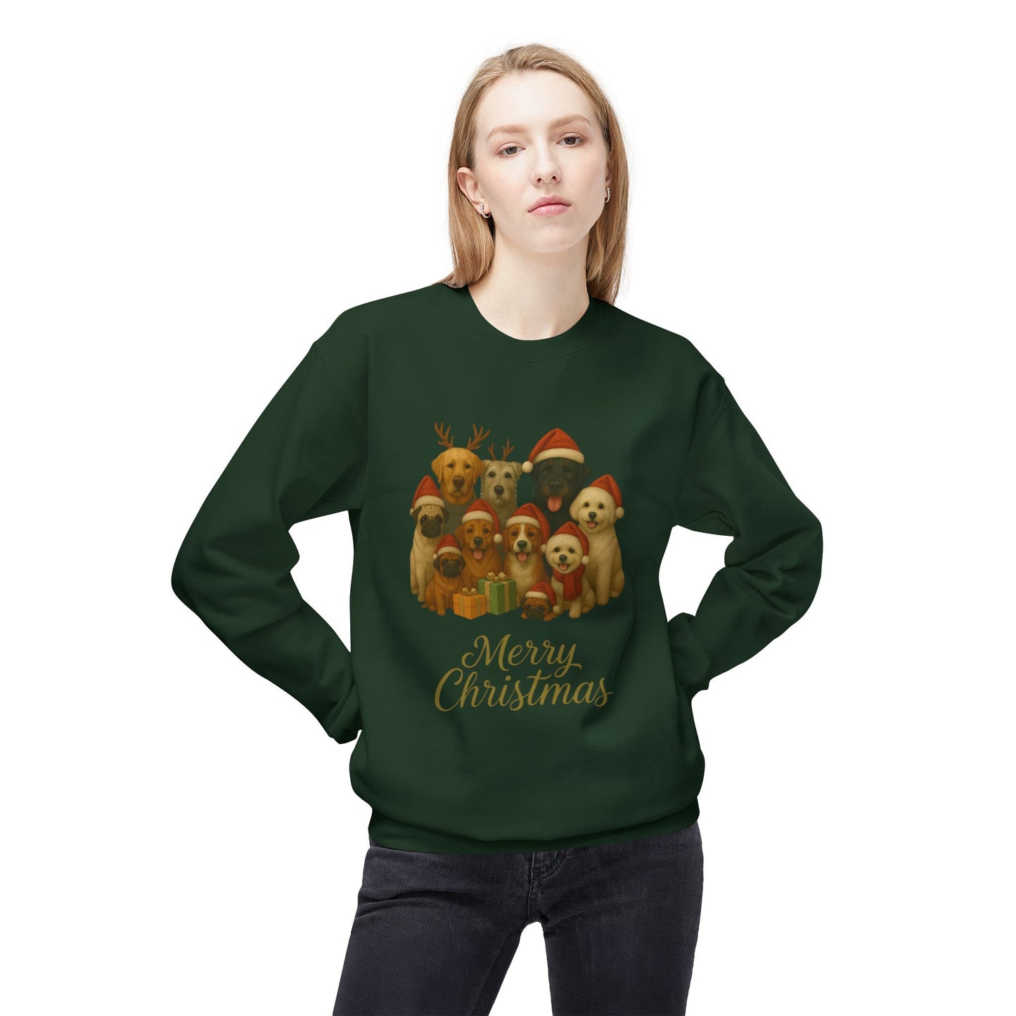Christmas Dog Sweatshirt - Merry Christmas Crewneck