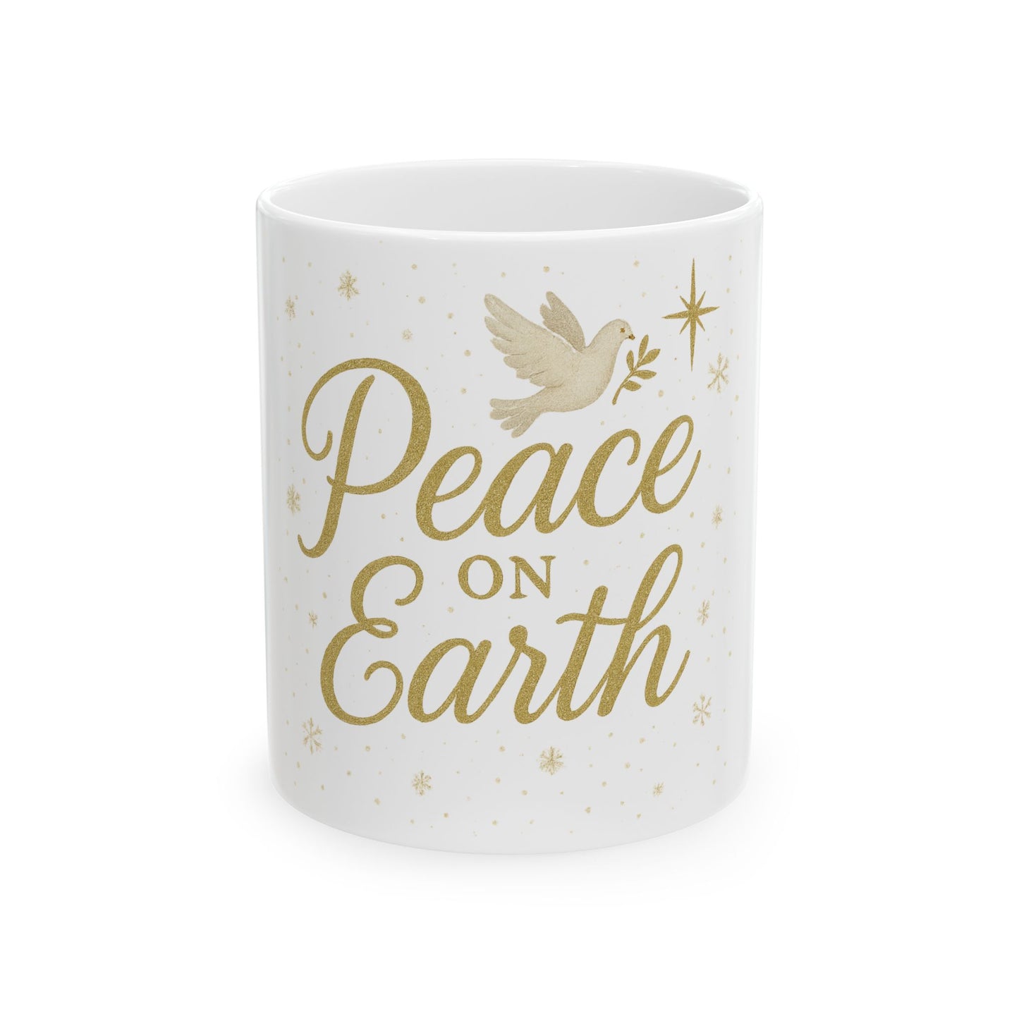 Peace on Earth Ceramic Mug - 11oz & 15oz Celebratory Coffee Cup