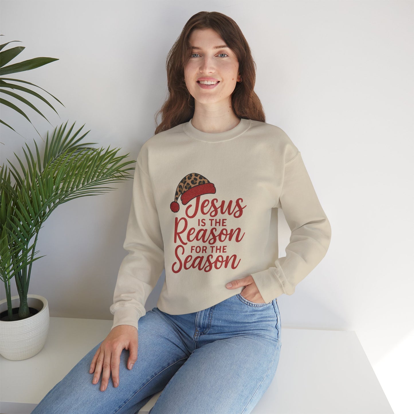 Christmas Sweatshirt, Holiday Apparel, Faith-Inspired Gift, Cozy Crewneck, Jesus is the Reason for the Season