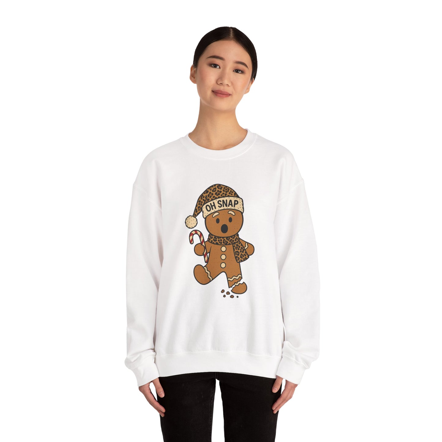 Festive Gingerbread Crewneck Sweatshirt - 'Oh Snap'