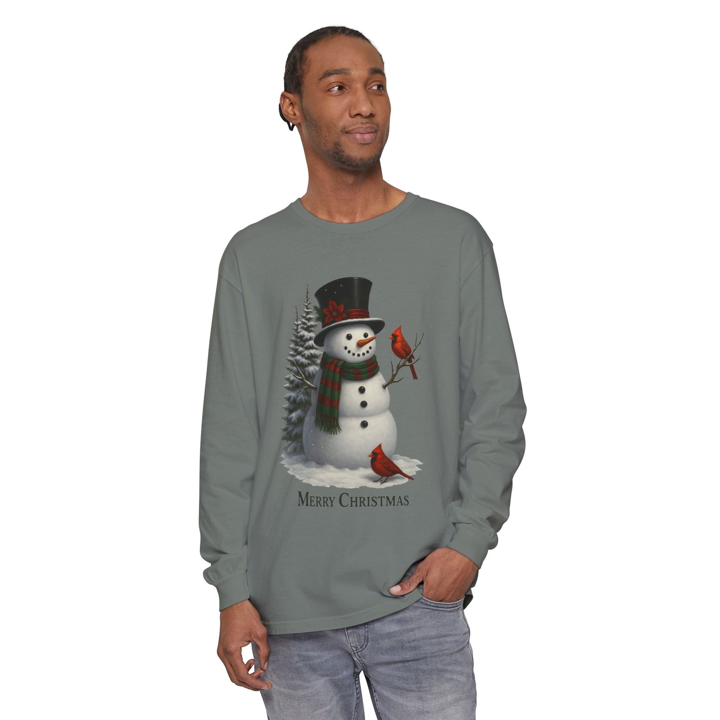 Merry Christmas Snowman Long Sleeve T-Shirt