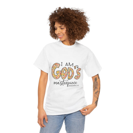 Faith-Inspired Unisex Cotton Tee - 'I Am God's Masterpiece' Inspirational Shirt, Christian Gift, Casual Wear, Bible Verse Tee, [...]