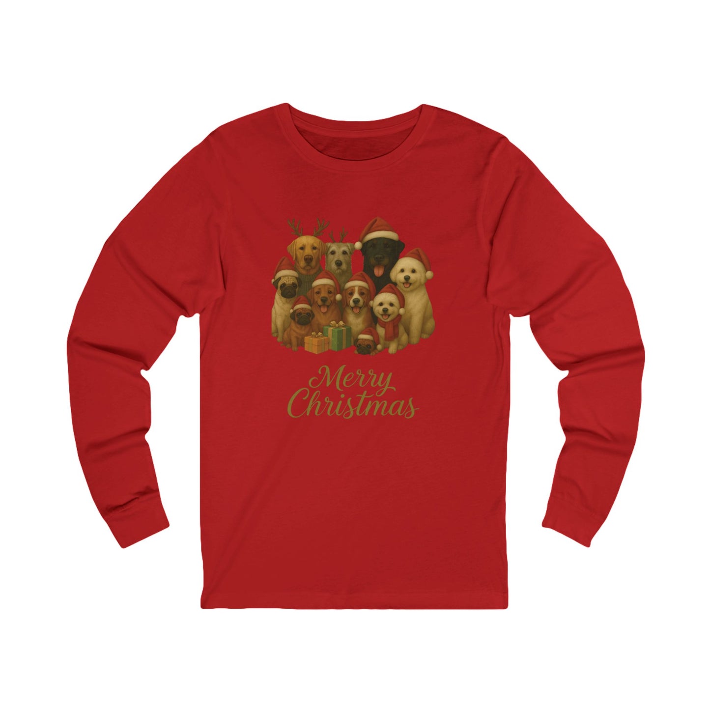 Merry Christmas Puppy Long Sleeve Tee