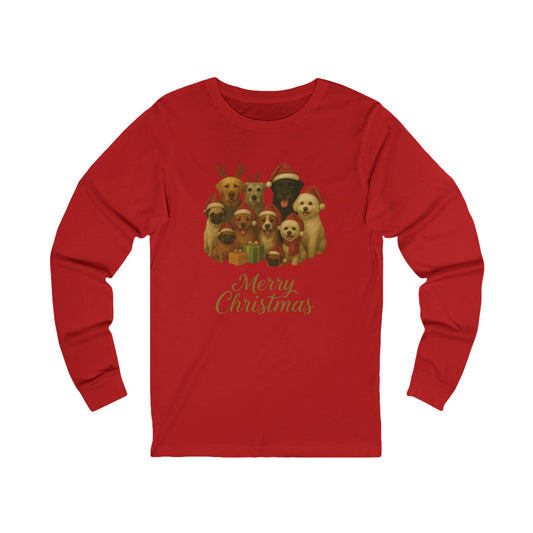 Merry Christmas Puppy Long Sleeve Tee