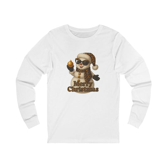 Christmas Sloth Long Sleeve Tee - 'Merry Christmas' Cute Festive Animal Shirt
